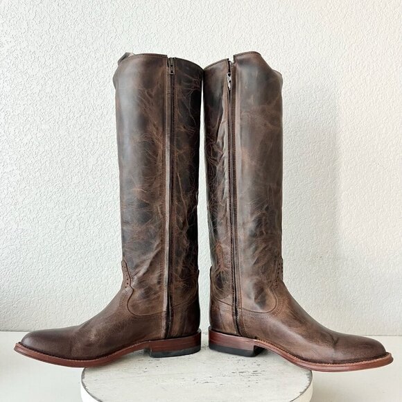 Rod Patrick Womens Cowboy Boots 9 Brown Leather Round Toe Tall Western Cowgirl - Picture 7 of 11